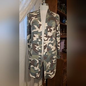 Xenana 1X Knit long cardigan camoflauge